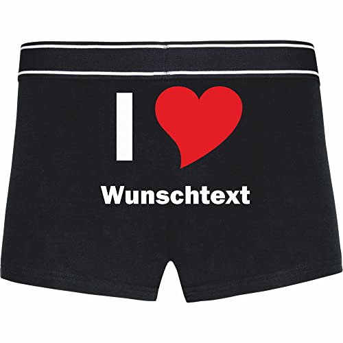 INDIGOS UG Boxershorts - Mann - schwarz - XXL - hinten - I Liebe Love mit Ihrem Namen oder Wunschtext Bedruckt - individuell personalisiert - Unterwäsche - Unterhose - Freizeit - lustig von INDIGOS UG