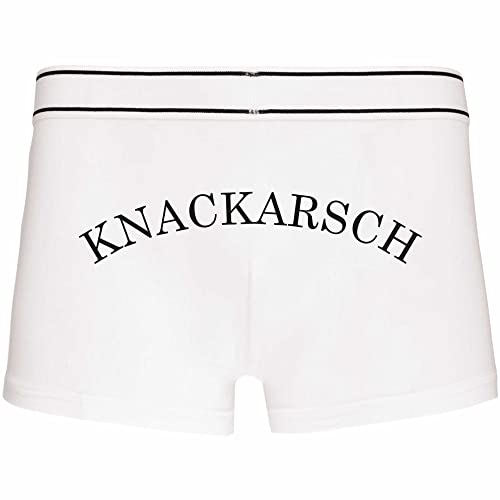 INDIGOS UG Boxershorts - Mann - weiß - L - hinten - Knackarsch - lustiges Motiv - Spruch - Unterwäsche - Unterhose - Freizeit - lustig von INDIGOS UG