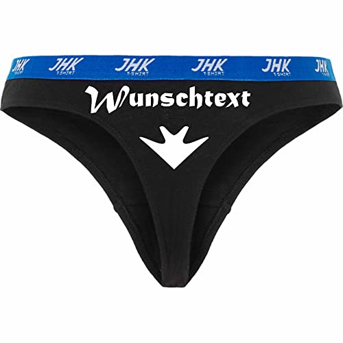 INDIGOS UG - Slip Damen Thong - schwarz - XL - beidseitig bedruckt mit Pfeil - Wunschtext - personalisierte Geschenke - lustiges Motiv - Spruch - Damenunterwäsche - Unterhose personalisiert - Freizeit von INDIGOS UG