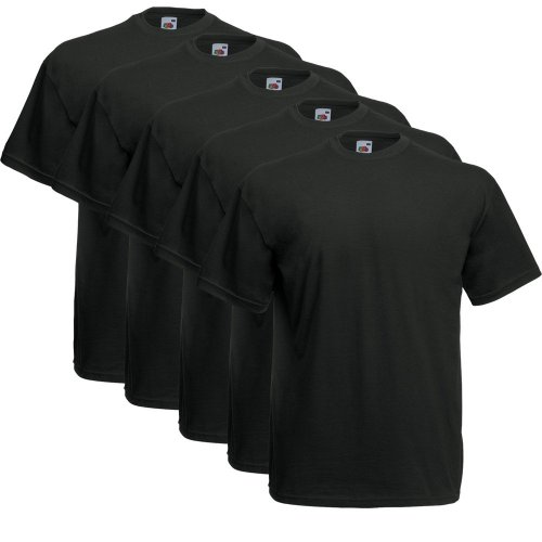 INDIGOS UG Fruit of the Loom T-Shirt – Original T – Full Cut - Schwarz Schwarz M von INDIGOS