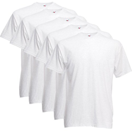 INDIGOS UG Fruit of the Loom T-Shirt – Original T – Full Cut - Weiß Bianco XXL von INDIGOS UG