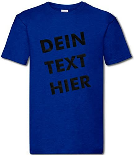 T-Shirt Herren - Navyblau XXL - Aufdruck individuell - mit Wunschtext Bedruckt - Druck personalisiert - Geschenk für Party Sport von INDIGOS UG