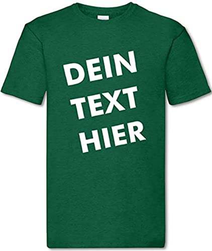 T-Shirt Herren - grün M - Aufdruck individuell - mit Wunschtext Bedruckt - Druck personalisiert - Geschenk für Party Sport von INDIGOS UG