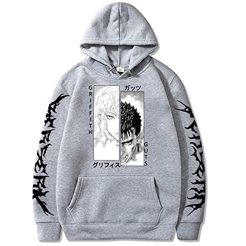 Anime Berserk Hoodie Guts Griffith Cosplay Kostüm Langarm Hip Hop Sweatshirt für Männer Frauen von INDIRAN