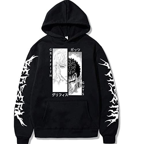 Anime Berserk Hoodie Guts Griffith Cosplay Kostüm Langarm Hip Hop Sweatshirt für Männer Frauen von INDIRAN