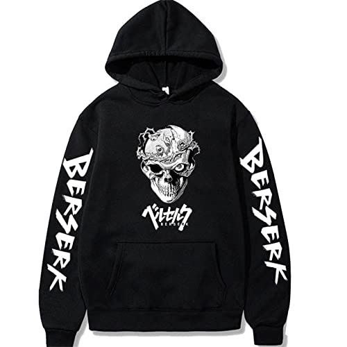 INDIRAN Anime Berserk Skull Night Hoodie Guts Kapuzensweatshirt Harajuku Streetwear Pullover Tops für Unisex von INDIRAN