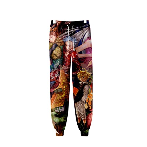 INDIRAN The Seven Deadly Sins Jogginghose 3D-gedruckte Jogger Lange Hosen Meliodas Anime Cosplay Kostüm Lässige Baggy-Hose von INDIRAN