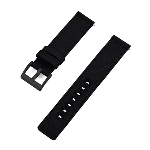 INEOUT 20mm 22mm Nylon Canvas Armband Männer Frauen Wasserdicht Armband Gürtel Kompatibel Mit Omega For Uhr Strap (Color : Black Black, Size : 22mm) von INEOUT