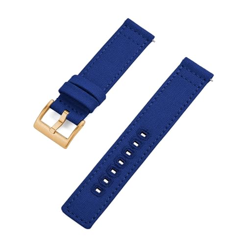 INEOUT 20mm 22mm Nylon Canvas Armband Männer Frauen Wasserdicht Armband Gürtel Kompatibel Mit Omega For Uhr Strap (Color : Blue Gold, Size : 22mm) von INEOUT