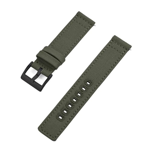 INEOUT 20mm 22mm Nylon Canvas Armband Männer Frauen Wasserdicht Armband Gürtel Kompatibel Mit Omega For Uhr Strap (Color : Green Black, Size : 20mm) von INEOUT