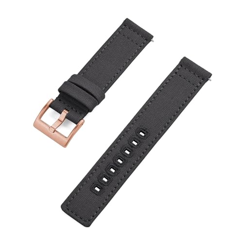 INEOUT 20mm 22mm Nylon Canvas Armband Männer Frauen Wasserdicht Armband Gürtel Kompatibel Mit Omega For Uhr Strap (Color : Grey Rose Gold, Size : 20mm) von INEOUT