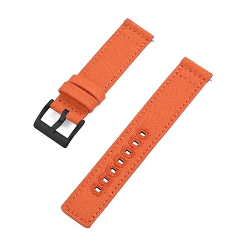 INEOUT 20mm 22mm Nylon Canvas Armband Männer Frauen Wasserdicht Armband Gürtel Kompatibel Mit Omega For Uhr Strap (Color : Orange Black, Size : 20mm) von INEOUT