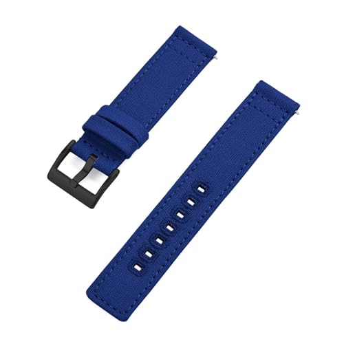 INEOUT 20mm 22mm Nylon Canvas Handgelenk Band Männer Frauen Wasserdichte Armband Gürtel For Omega Uhr Strap (Color : Blue Black, Size : 20mm) von INEOUT