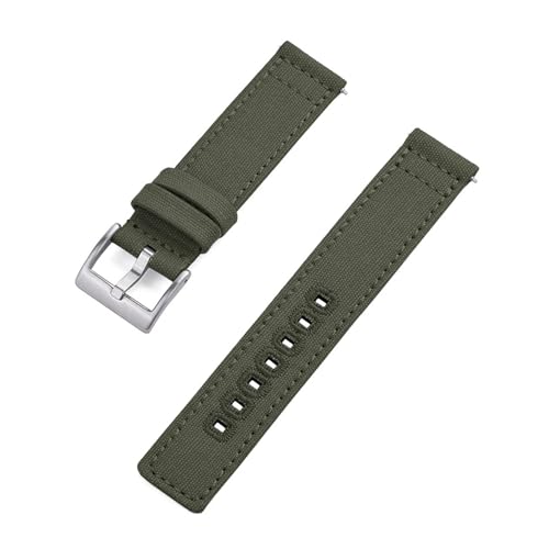 INEOUT 20mm 22mm Nylon Canvas Handgelenk Band Männer Frauen Wasserdichte Armband Gürtel For Omega Uhr Strap (Color : Green Silver, Size : 22mm) von INEOUT