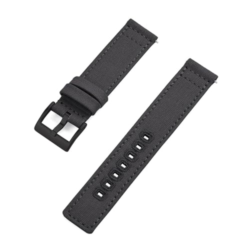 INEOUT 20mm 22mm Nylon Canvas Handgelenk Band Männer Frauen Wasserdichte Armband Gürtel For Omega Uhr Strap (Color : Grey Black, Size : 20mm) von INEOUT