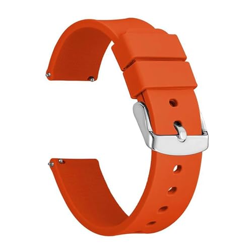 INEOUT 20mm 22mm Uhrenarmband Silikon Schnellverschluss Uhrenarmbänder Gummi Wasserdicht Tauchen (Color : Orange, Size : 20mm) von INEOUT