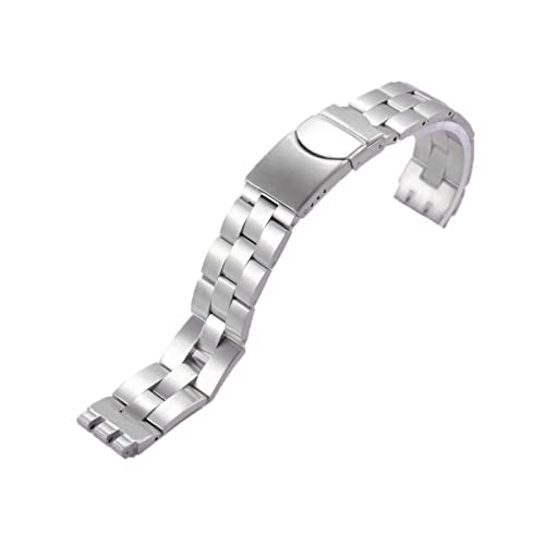 INEOUT Ansehen Zubehör kompatibel mit dem Swatch Ycs yas ygs irony Riemen Silber Massive Edelstahl Watchband Männer/Frauen Metallarmband Stock (Color : 22mm-19.5mm) von INEOUT