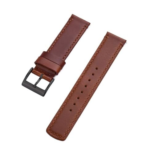 INEOUT Echtes Leder Uhrenarmbänder 20mm 22mm Uhrenarmband Dornschließe Schnellverschluss Handgelenk Gürtel Armband (Color : Brown Black, Size : 22mm) von INEOUT