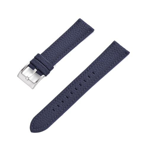 INEOUT Echtes Leder-Uhrenarmband 20 Mm 22 Mm Schnellverschluss-Uhrenarmbänder For Armband-Uhrenzubehör (Color : Blue Silver, Size : 20mm) von INEOUT