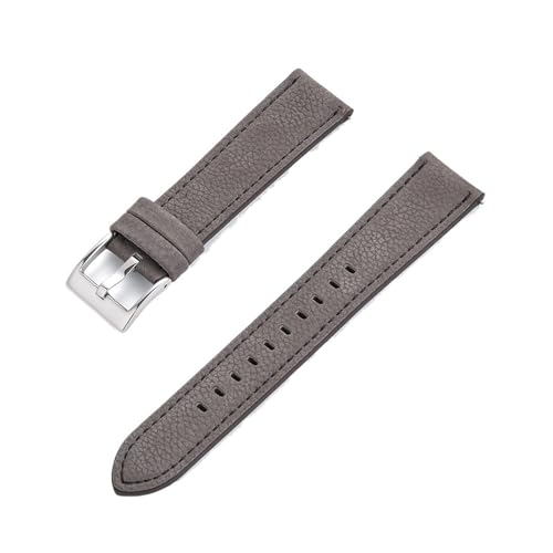 INEOUT Echtes Leder-Uhrenarmband 20 Mm 22 Mm Schnellverschluss-Uhrenarmbänder For Armband-Uhrenzubehör (Color : Grey Silver, Size : 20mm) von INEOUT