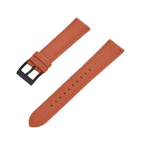 INEOUT Echtes Leder-Uhrenarmband 20 Mm 22 Mm Schnellverschluss-Uhrenarmbänder For Armband-Uhrenzubehör (Color : Orange Black, Size : 20mm) von INEOUT