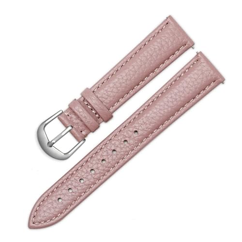 INEOUT Echtes Leder-Uhrenarmband For Damen, Schnellverschluss-Uhrenarmband, 12 Mm, 14 Mm, 16 Mm, 18 Mm, 20 Mm, Modisches Armband For Armbanduhren (Color : PINK SL, Size : 12mm) von INEOUT