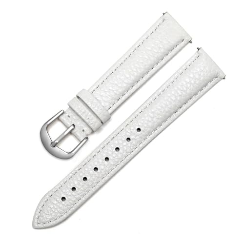 INEOUT Echtes Leder-Uhrenarmband For Damen, Schnellverschluss-Uhrenarmband, 12 Mm, 14 Mm, 16 Mm, 18 Mm, 20 Mm, Modisches Armband For Armbanduhren (Color : WHITE SL, Size : 13mm) von INEOUT