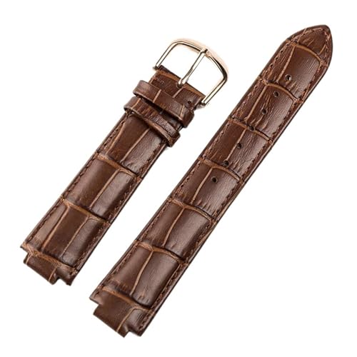INEOUT Echtleder-Uhrenarmband, Kompatibel Mit Cartier Convex Interface16 18 20 22 Mm Herren-Damen-Uhrenketten-Ersatzzubehör(Brown rose buckle,22x14mm) von INEOUT