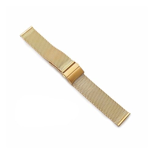 INEOUT Edelstahl-Uhrenarmband 18 Mm 20 Mm 22 Mm Armband Schnellverschluss-Uhrenarmbänder Ersatzarmband For Männer Frauen (Color : Gold, Size : 18mm) von INEOUT