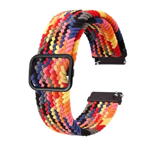 INEOUT Herren-Uhrenarmbänder Aus Nylon, Verstellbar, Geflochtene Schlaufenbänder, 18 Mm, 19 Mm, 20 Mm, 22 Mm, Schnellverschluss-Sportuhrenarmband (Color : Rainbow-B, Size : 18mm) von INEOUT