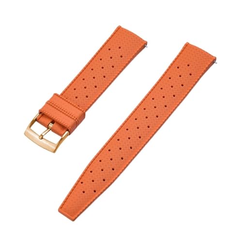 INEOUT Hochwertiges Fluorkautschuk-Tropic-Uhrenarmband, 18 Mm, 20 Mm, 22 Mm, For Neue FKM-Uhrenarmbänder For Herren-Taucheruhren (Color : Orange Gold, Size : 22mm) von INEOUT