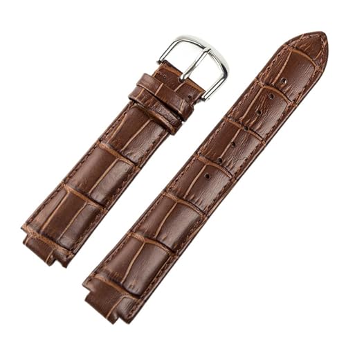 INEOUT Kompatibel Mit Cartier-Uhren, Ledergürtel, Herren- Und Damenuhr, Konvex, Lila-braun, Kalbsleder, 14 Mm, 16 Mm, Uhrenzubehör(Brown,20x12mm) von INEOUT