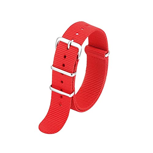INEOUT Nylon Uhr Band Armband Lederband 18mm 20mm 22mm 24mm Uhr Zubehör Edelstahl Männer Frau Hohe Qualität (Color : White, Size : 20mm) von INEOUT