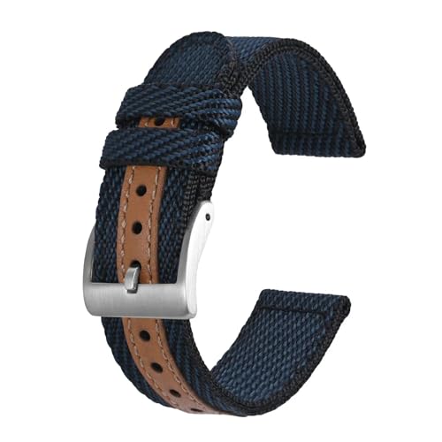 INEOUT Nylon-Uhrenarmbänder, 18 Mm, 20 Mm, 22 Mm, Uhrenarmband For Damen Und Herren, Hochwertiger, Weicher, Wasserdichter Ersatz (Color : Dark Blue, Size : 20mm) von INEOUT