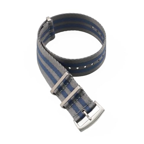 INEOUT Nylonband 20mm 22mm Sicherheitsgurt Armband Gürtel Ersatz Herren Damen Uhrenzubehör (Color : Gray Blue, Size : 20mm) von INEOUT