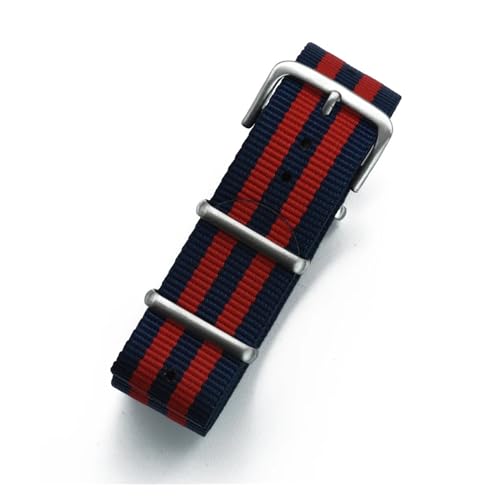 INEOUT Nylonband 20mm 22mm Uhrenarmband Wasserdichtes Uhrenarmband For Uhrenersatz (Color : Navy Red, Size : 20mm) von INEOUT