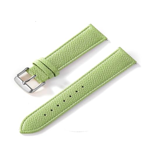 INEOUT Palmenbedrucktes Lederarmband, Echtes Rindsleder-Uhrenarmband, Handgefertigt, Blau, Gelb, Braun, Braun, Herren-Damen-Uhrenarmband (Color : Avocado Green, Size : 16mm) von INEOUT