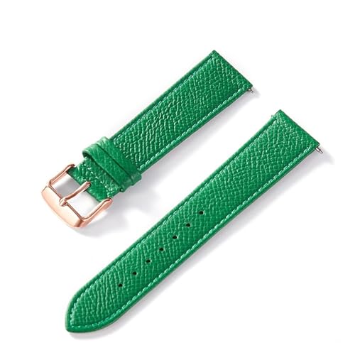 INEOUT Palmenbedrucktes Lederarmband, Echtes Rindsleder-Uhrenarmband, Handgefertigt, Blau, Gelb, Braun, Braun, Herren-Damen-Uhrenarmband (Color : Green rose buckle, Size : 23mm) von INEOUT