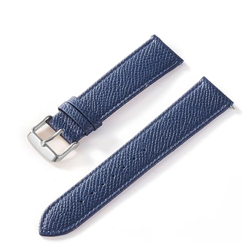 INEOUT Palmenbedrucktes Lederarmband, Echtes Rindsleder-Uhrenarmband, Handgefertigt, Blau, Gelb, Braun, Braun, Herren-Damen-Uhrenarmband (Color : Royal blue, Size : 14mm) von INEOUT