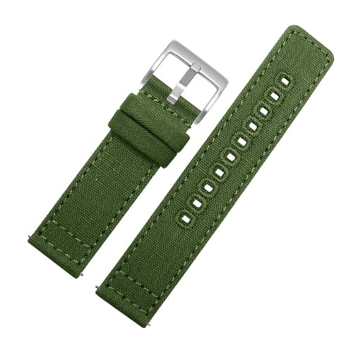 INEOUT Schnellverschluss-Armband Aus Segeltuch, 18 Mm, 20 Mm, 22 Mm, Nylon-Uhrenarmbänder, Ersatzarmband, Handgelenkband, Uhrenzubehör (Color : Green 1, Size : 22mm) von INEOUT