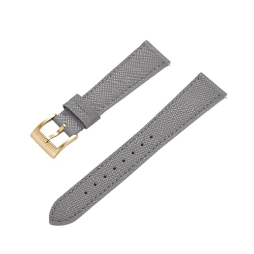 INEOUT Schnellverschluss-Vintage-Uhrenarmband Aus Genähtem Leder, Leder-Uhrenarmbänder, 18 Mm, 19 Mm, 20 Mm, 21 Mm, 22 Mm, 23 Mm, 24 Mm (Color : Grey gold, Size : 19mm) von INEOUT