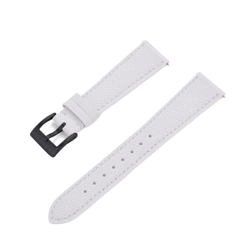 INEOUT Schnellverschluss-Vintage-Uhrenarmband Aus Genähtem Leder, Leder-Uhrenarmbänder, 18 Mm, 19 Mm, 20 Mm, 21 Mm, 22 Mm, 23 Mm, 24 Mm (Color : White black, Size : 20mm) von INEOUT