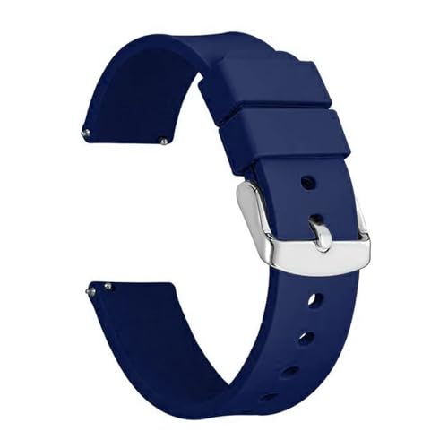 INEOUT Silikon-Uhrenarmbänder, 20 Mm, 22 Mm, Schnellverschluss, Planar-Grain-Gummi-Uhrenarmbänder (Color : Blue, Size : 20mm) von INEOUT