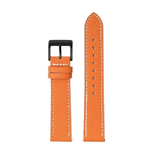 INEOUT Uhrenarmband 18 Mm 20 Mm 22 Mm Kalbsleder-Armband Schnellverschluss-Uhrenarmband Handgefertigter Armbandgürtel Mit Palmenmuster (Color : Orange wh line 2, Size : 22mm) von INEOUT