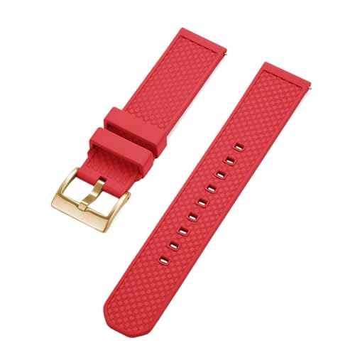 INEOUT Uhrenarmband 18mm 20mm 22mm Neues Design Fluorkautschuk-Uhrenarmbänder Schnellverschluss For Smartwatches (Color : Red Gold, Size : 18mm) von INEOUT