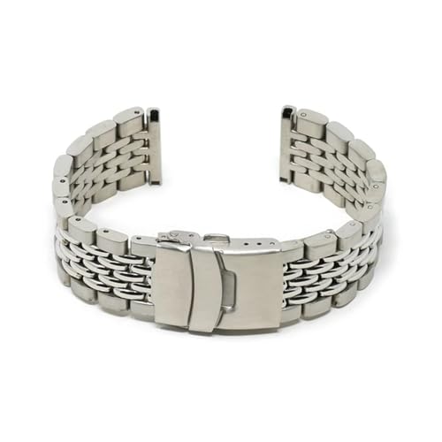 INEOUT Uhrenarmband aus Edelstahl 316L mit Reis-Perlen, 20 mm, 22 mm und 316 l, kompatibel mit Taucheruhren, silber weiß, 20mm, Rucksäcke von INEOUT