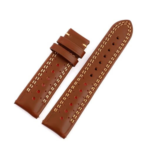 INEOUT Vintage-Uhrenarmband Aus Echtem Leder, 22 Mm, Armband For Herren Und Damen, Ersatzzubehör, Sportarmband(Color:Brown -red) von INEOUT