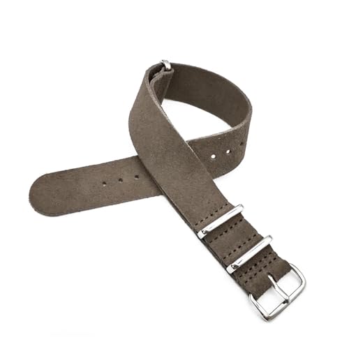 INEOUT Weiches Wildleder-Uhrenarmband, 20 Mm, 22 Mm, Uhrenarmbänder, Echtes Leder, Gürtel, Armband, Uhrenzubehör(Grey,22mm) von INEOUT