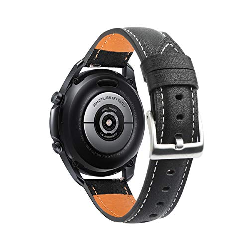 INF Armband für Samsung Galaxy Watch 3 (45 mm) Echtes Leder Schwarz von INF