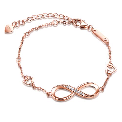 Fashion Unendlichkeit Symbol Damen Armband, 925 Sterling Silber zirkonia Armkette, Verstellbar Herz-Armband, Rosegold, Weihnachten Geburtstag geschenk Fashion Unendlichkeit Symbol Damen Armband, 925 Sterling Silber zirkonia Armkette, Verstellbar Herz-Armband, Rosegold, Weihnachten Geburtstag geschenk von INFINIONLY